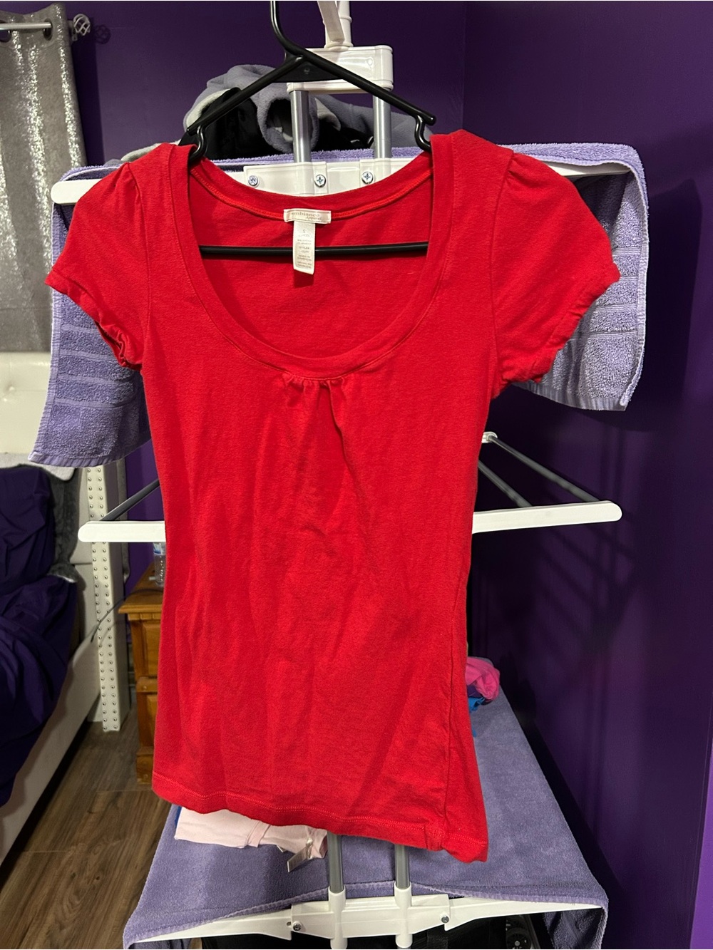 Lot of 8 Vintage Y2K Ruched Stretchy Scoop Neck Baby Tee Ambiance Size Small - Picture 4 of 16